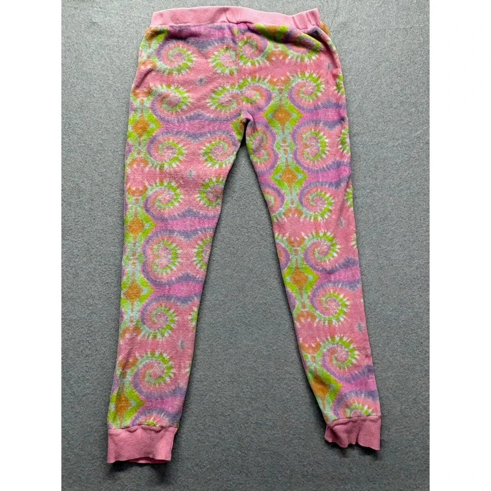Emme Jordan Pink Tie Dye Psychedelic Plush Fleece Pajama Pants Joggers 1X